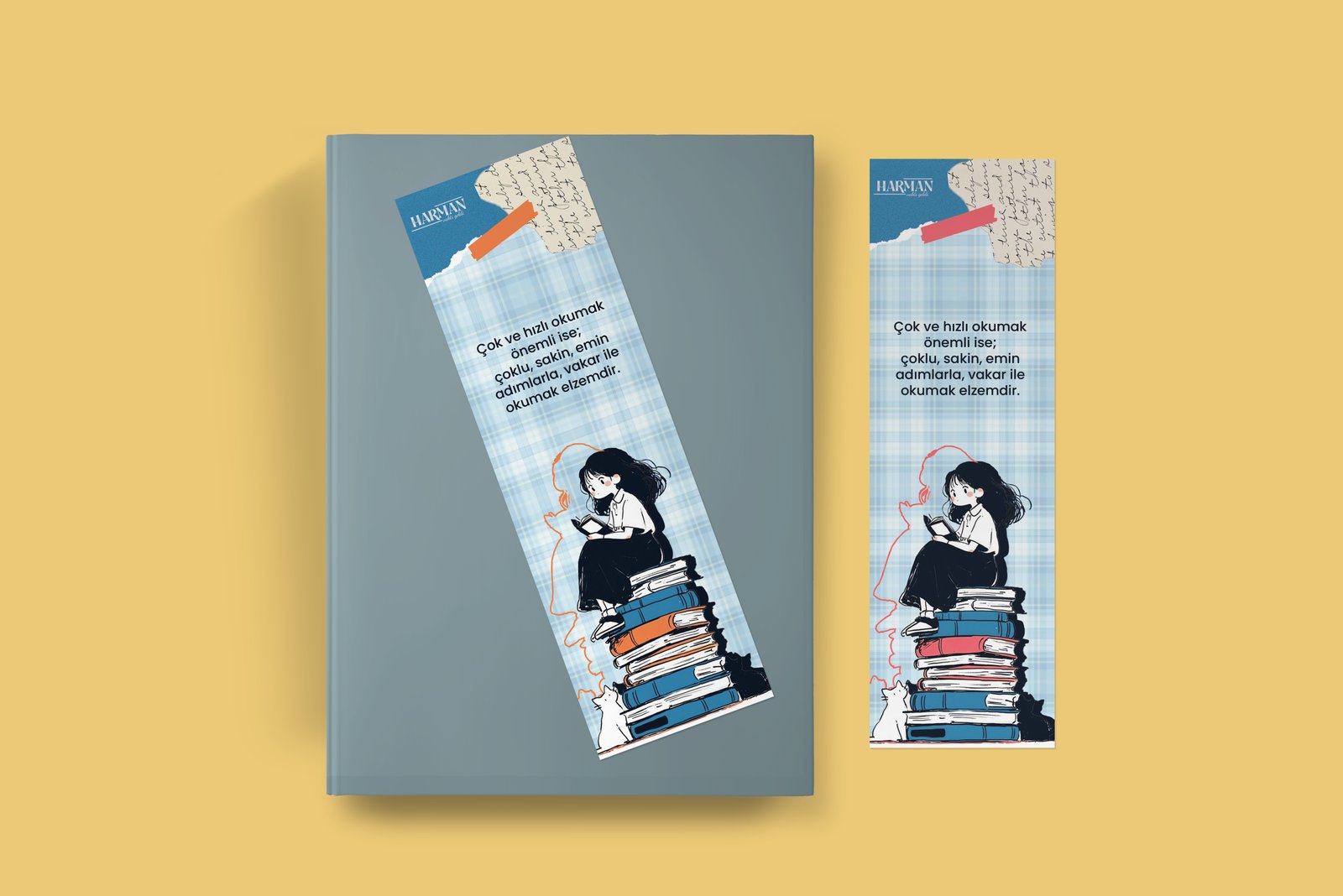 Kitap okuyan kız ayraç